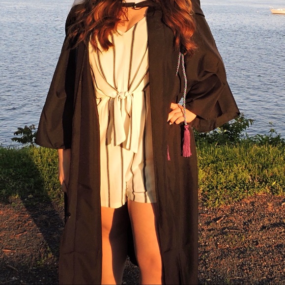 Black and white striped romper with pockets! - Picture 5 of 5
